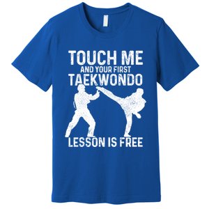 Taekwondo Your First Lesson Is Free Funny Martial Artist Gift Premium T-Shirt