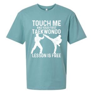 Taekwondo Your First Lesson Is Free Funny Martial Artist Gift Sueded Cloud Jersey T-Shirt