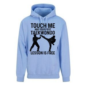 Taekwondo Your First Lesson Is Free Funny Martial Artist Gift Unisex Surf Hoodie