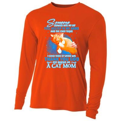 Thank You God For Making Me A Cat Mom Great Gift Cooling Performance Long Sleeve Crew