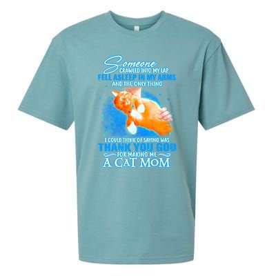 Thank You God For Making Me A Cat Mom Great Gift Sueded Cloud Jersey T-Shirt