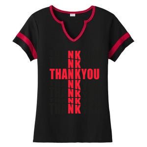 Thank You God Thank Jesus Proud Christian Always Grateful Gift Ladies Halftime Notch Neck Tee