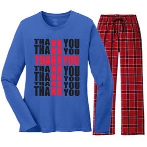 Thank You God Thank Jesus Proud Christian Always Grateful Gift Women's Long Sleeve Flannel Pajama Set 