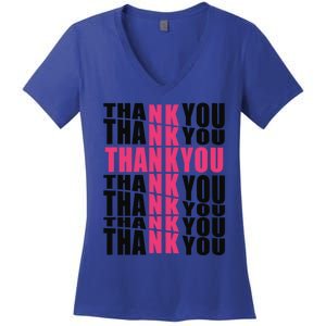 Thank You God Thank Jesus Proud Christian Always Grateful Meaningful Gift Women's V-Neck T-Shirt