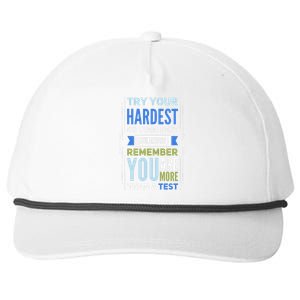 Try Your Hardest Do Your Best Exam Test Day Teacher Testing Snapback Five-Panel Rope Hat