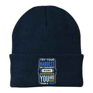 Try Your Hardest Do Your Best Exam Test Day Teacher Testing Knit Cap Winter Beanie