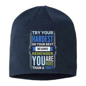 Try Your Hardest Do Your Best Exam Test Day Teacher Testing Sustainable Beanie