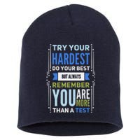 Try Your Hardest Do Your Best Exam Test Day Teacher Testing Short Acrylic Beanie