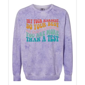 Try Your Hardest Do Your Best Teacher Te Day Colorblast Crewneck Sweatshirt