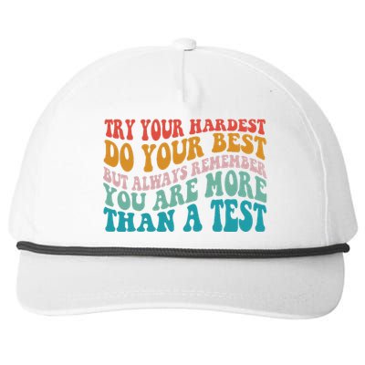 Try Your Hardest Do Your Best Teacher Te Day Snapback Five-Panel Rope Hat