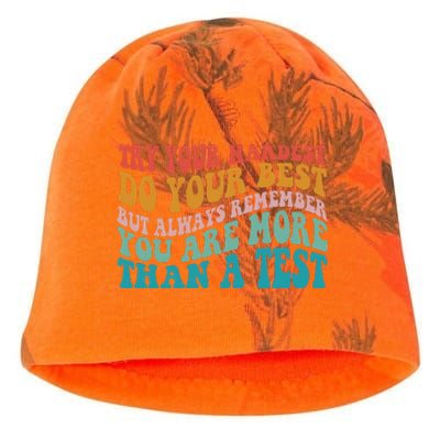 Try Your Hardest Do Your Best Teacher Te Day Kati - Camo Knit Beanie