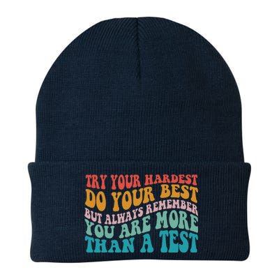 Try Your Hardest Do Your Best Teacher Te Day Knit Cap Winter Beanie