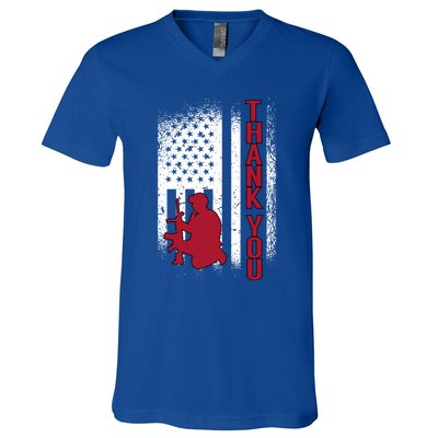 Thank You Honor The Soldiers Memorial Day Funny Gift V-Neck T-Shirt