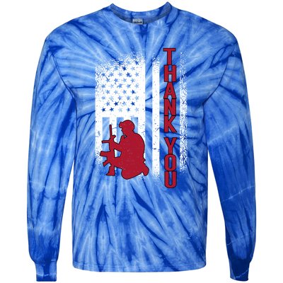 Thank You Honor The Soldiers Memorial Day Funny Gift Tie-Dye Long Sleeve Shirt