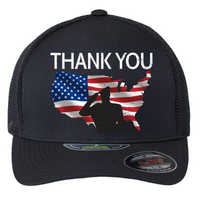 Thank You Honor The Soldiers Salute Memorial Day Gift Flexfit Unipanel Trucker Cap