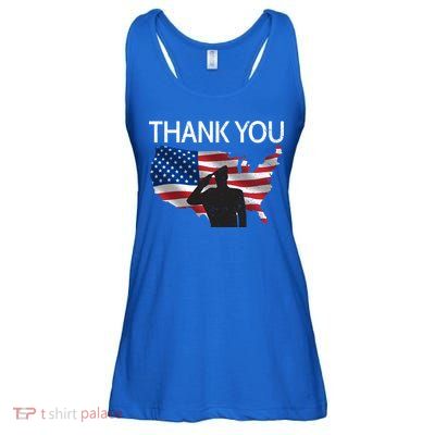 Thank You Honor The Soldiers Salute Memorial Day Gift Ladies Essential Flowy Tank