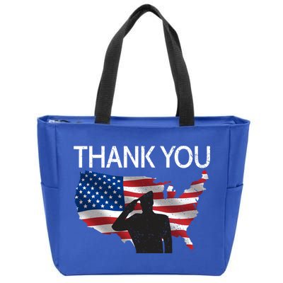 Thank You Honor The Soldiers Salute Memorial Day Gift Zip Tote Bag