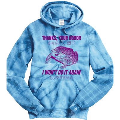 Thanks Your Honor I WonT Do It Again Frog Tie Dye Hoodie