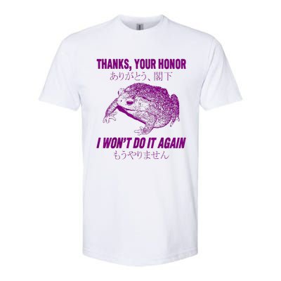 Thanks Your Honor I WonT Do It Again Frog Softstyle CVC T-Shirt