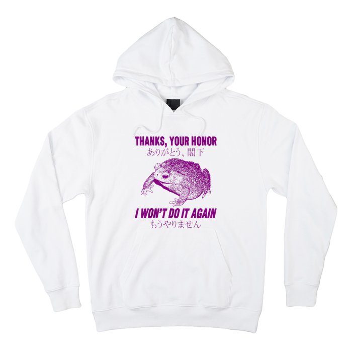 Thanks Your Honor I WonT Do It Again Frog Hoodie