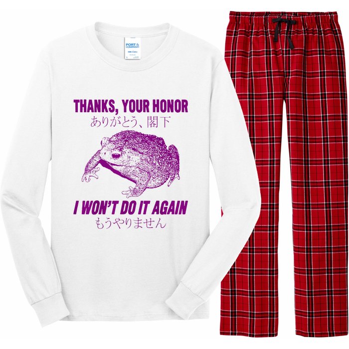 Thanks Your Honor I WonT Do It Again Frog Long Sleeve Pajama Set