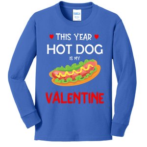 This Year Hot Dog Is My Valentine Sausage Lover Food Jokes Gift Kids Long Sleeve Shirt