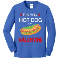 This Year Hot Dog Is My Valentine Sausage Lover Food Jokes Gift Kids Long Sleeve Shirt