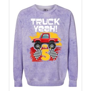 Truck Yeah Im 5 Funny Gift Colorblast Crewneck Sweatshirt