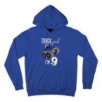 Truck Yeah Im 9 Monster Truck Birthday Car 9th Ninth Gift Hoodie