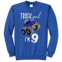 Truck Yeah Im 9 Monster Truck Birthday Car 9th Ninth Gift Sweatshirt