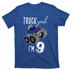 Truck Yeah Im 9 Monster Truck Birthday Car 9th Ninth Gift T-Shirt