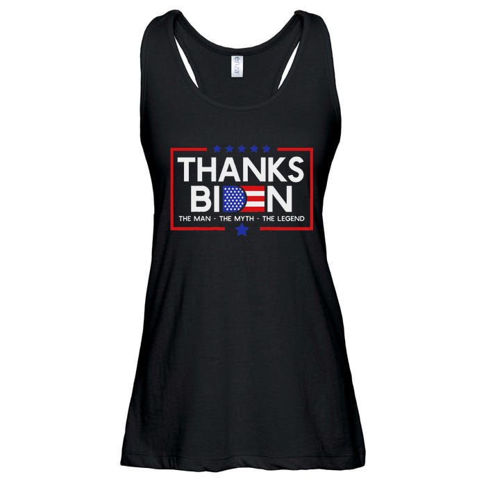 Thank You Joe Biden Man Myth Legend Usa Flag President Ladies Essential Flowy Tank