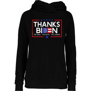 Thank You Joe Biden Man Myth Legend Usa Flag President Womens Funnel Neck Pullover Hood