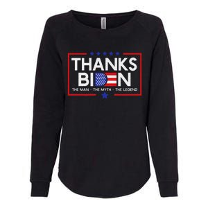 Thank You Joe Biden Man Myth Legend Usa Flag President Womens California Wash Sweatshirt