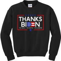 Thank You Joe Biden Man Myth Legend Usa Flag President Kids Sweatshirt