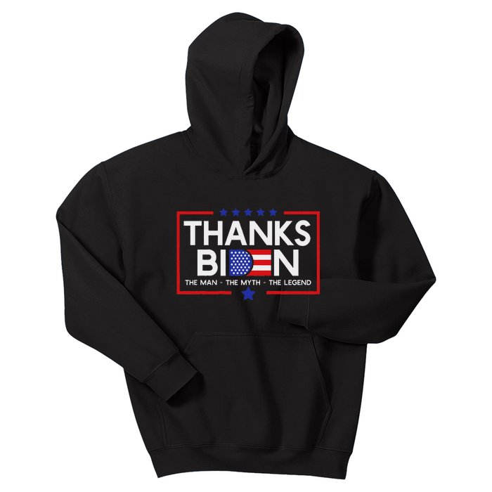 Thank You Joe Biden Man Myth Legend Usa Flag President Kids Hoodie