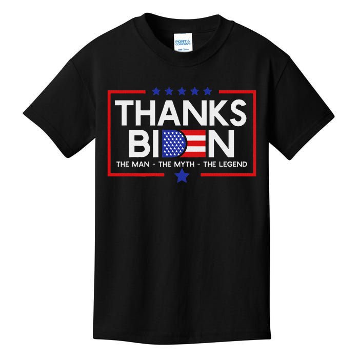 Thank You Joe Biden Man Myth Legend Usa Flag President Kids T-Shirt