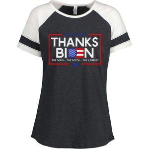 Thank You Joe Biden Man Myth Legend Usa Flag President Enza Ladies Jersey Colorblock Tee