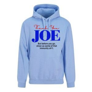 Thank You Joe! Funny Immunity Pun For President Biden Unisex Surf Hoodie