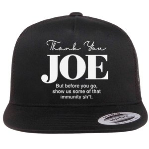 Thank You Joe! Funny Immunity Pun For President Biden Flat Bill Trucker Hat