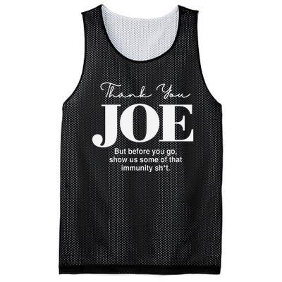 Thank You Joe! Funny Immunity Pun For President Biden Mesh Reversible Basketball Jersey Tank