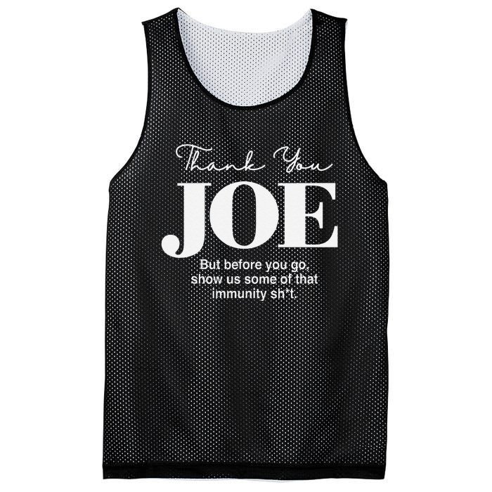 Thank You Joe! Funny Immunity Pun For President Biden Mesh Reversible Basketball Jersey Tank