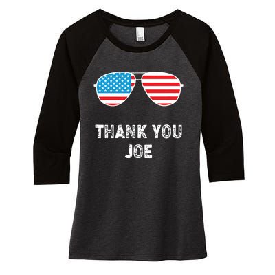 Thank You Joe Women's Tri-Blend 3/4-Sleeve Raglan Shirt