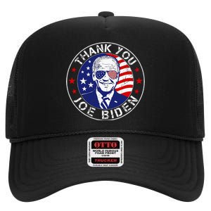 Thank You Joe Biden Usa Flag President Thanks Joe High Crown Mesh Back Trucker Hat