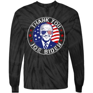 Thank You Joe Biden Usa Flag President Thanks Joe Tie-Dye Long Sleeve Shirt