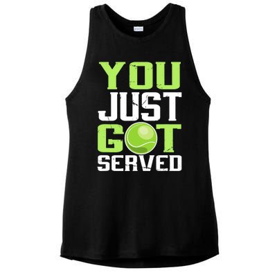 Tennis You Just Got Served Tennis Fans Ladies PosiCharge Tri-Blend Wicking Tank