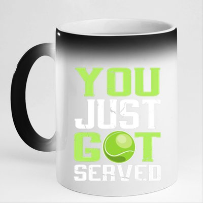 Tennis You Just Got Served Tennis Fans 11oz Black Color Changing Mug