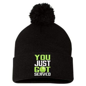 Tennis You Just Got Served Tennis Fans Pom Pom 12in Knit Beanie