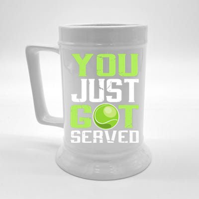 Tennis You Just Got Served Tennis Fans Beer Stein