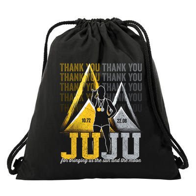 Thank You Juju Proud And Patriotic Saint Lucia Flag Pitons Drawstring Bag